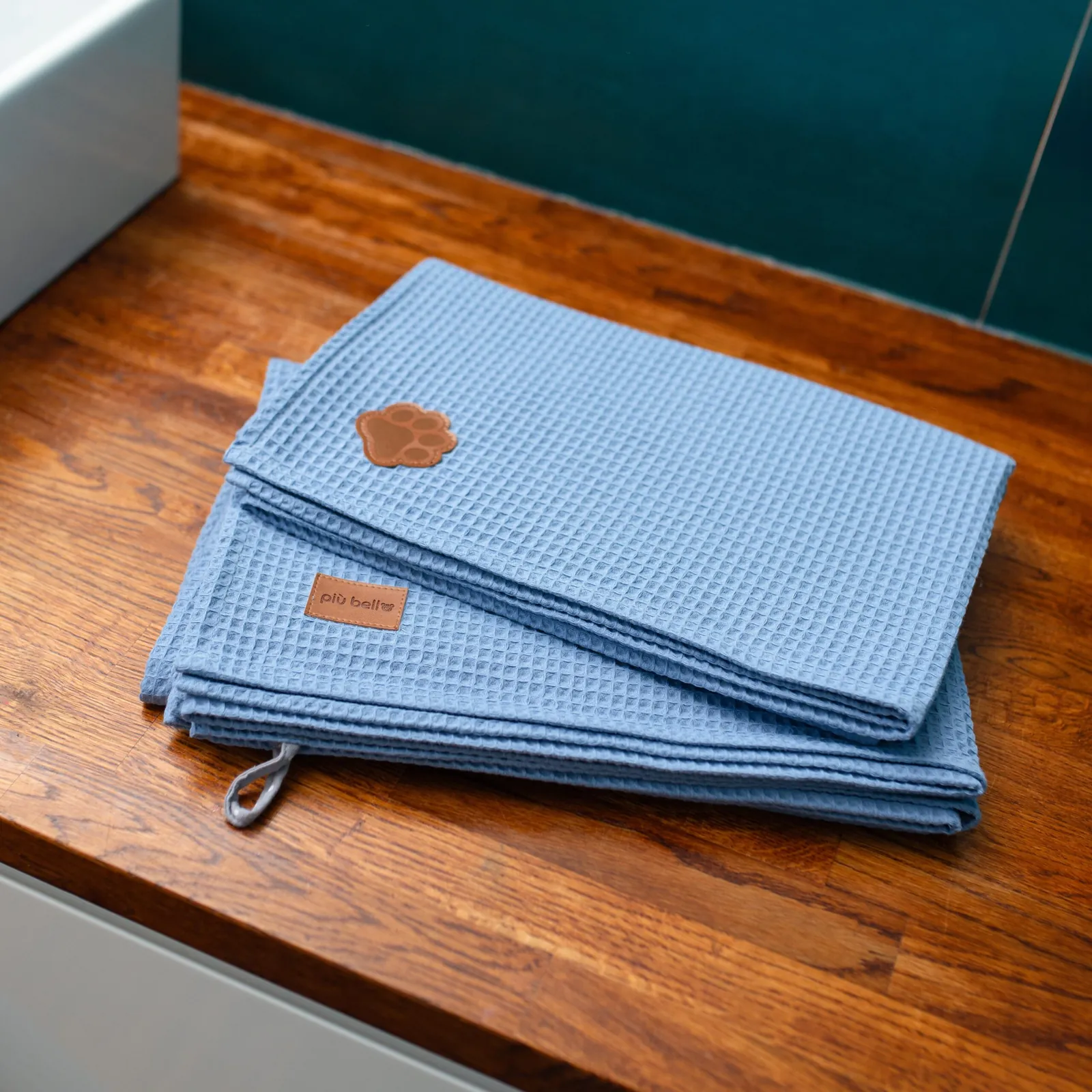 Ręcznik bawełniany wafelkowy jeans